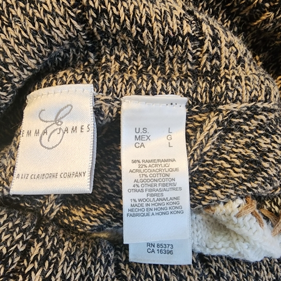 Emma James Women's Colorblock Cowl Neck Long Sleeves Sweater Size Large - Picture 7 of 7